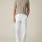 Pantalon Blanc Droit Décontracté Coton Cordon Homme