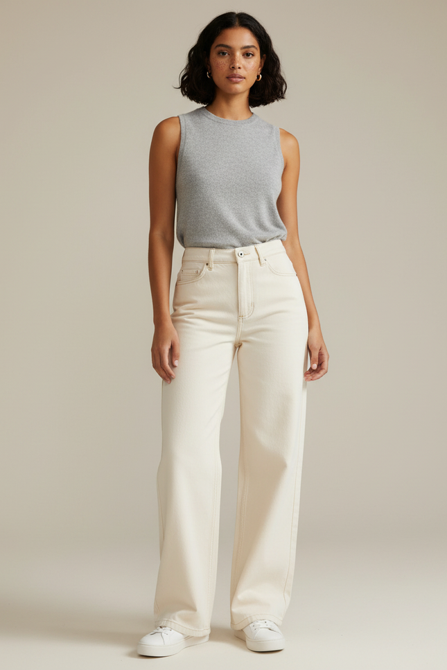 Pantalon Blanc Casse - Beige Jean