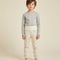 Pantalon Blanc Floral Taille Haute Confortable Enfant - Molleton