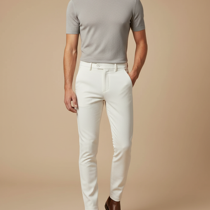 Pantalon Tissu Blanc - Gabardine
