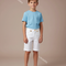 Pantalon Blanc Court Coton Boutons Dorés Enfant