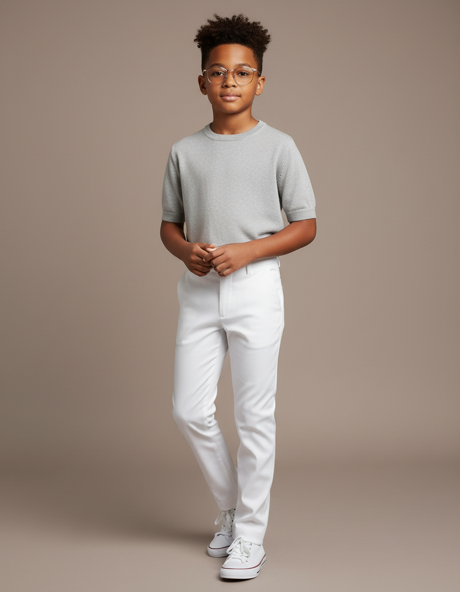 Pantalon Blanc Bapteme - Gabardine
