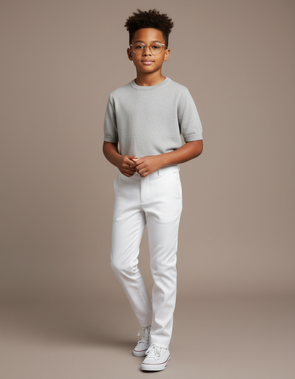 Pantalon Blanc Bapteme - Gabardine