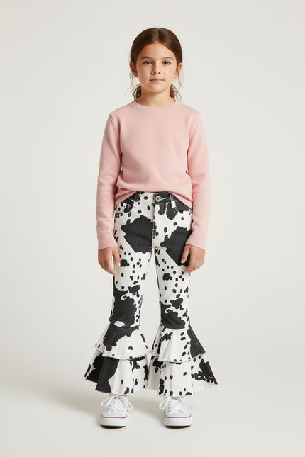 Pantalon Imprimé Noir Et Blanc - Jean