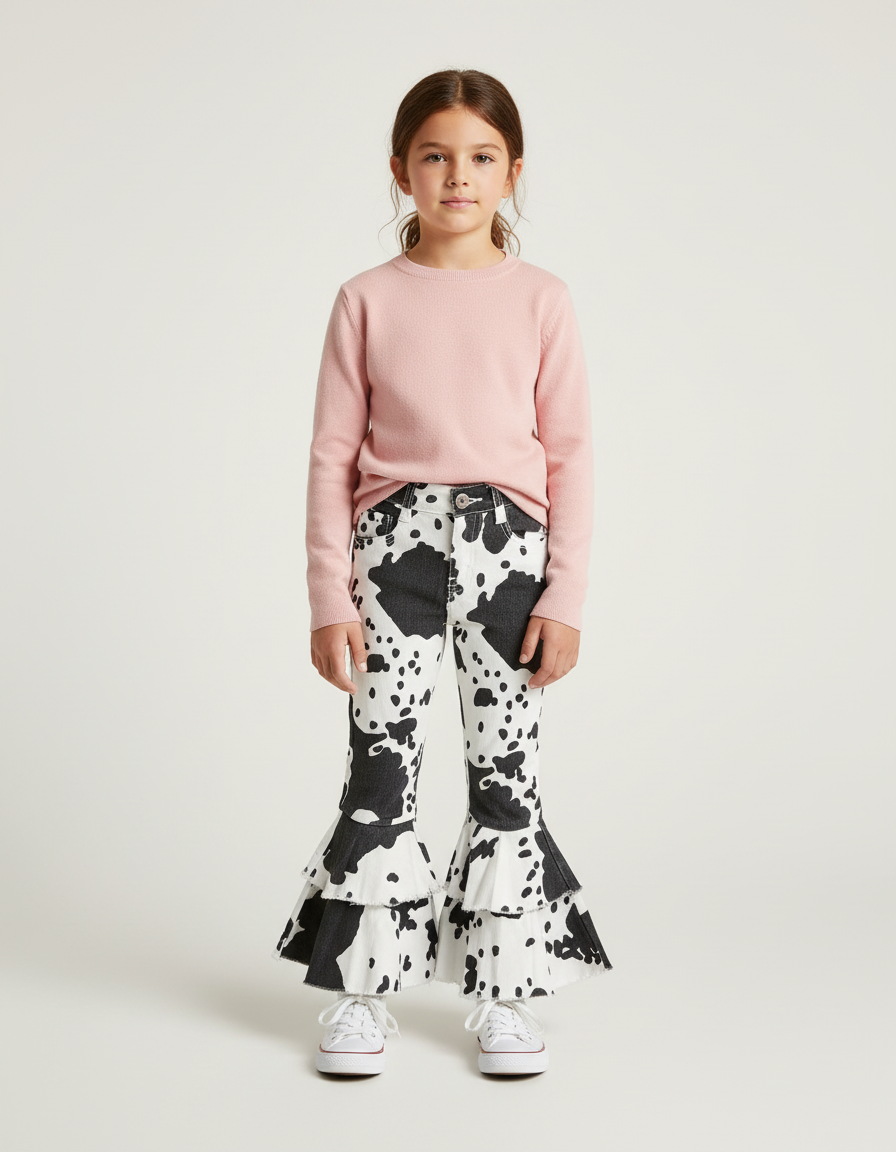 Pantalon Imprimé Noir Et Blanc - Jean