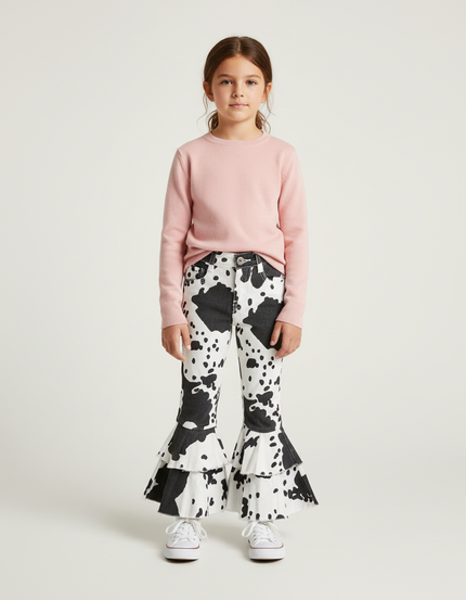 Pantalon Imprimé Noir Et Blanc - Jean