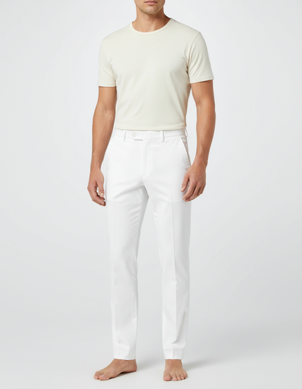 Pantalon Blanc Droit Élégant Homme Formel - Gabardine