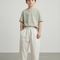 Pantalon Blanc Ample Texturé Décontracté Enfant - Lin