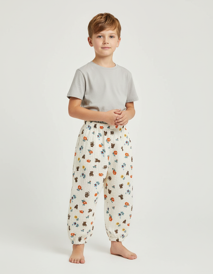 Pantalon Blanc Fleuri - Coton