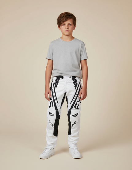 Pantalon Blanc Noir - Polyester