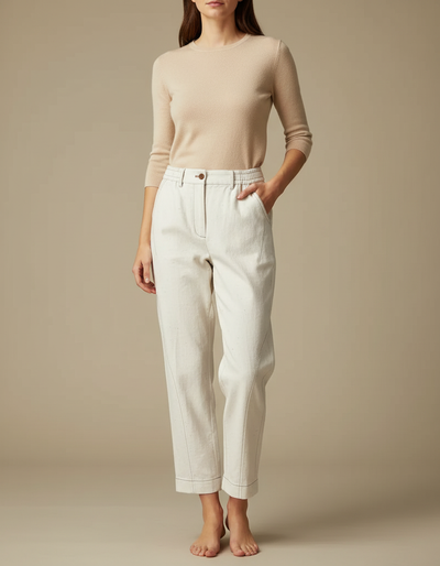 Pantalon Blanc Femme Chino