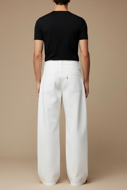 Pantalon Baggy Blanc - Jean - vue 2