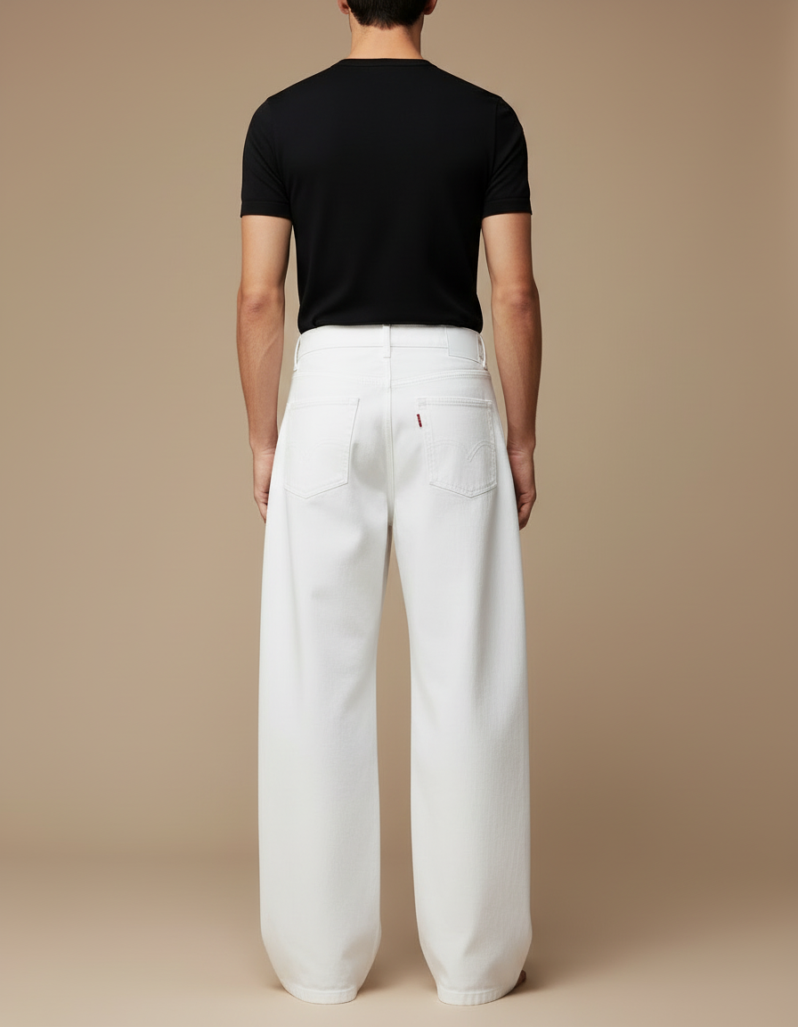 Pantalon Baggy Blanc - Jean - vue 2