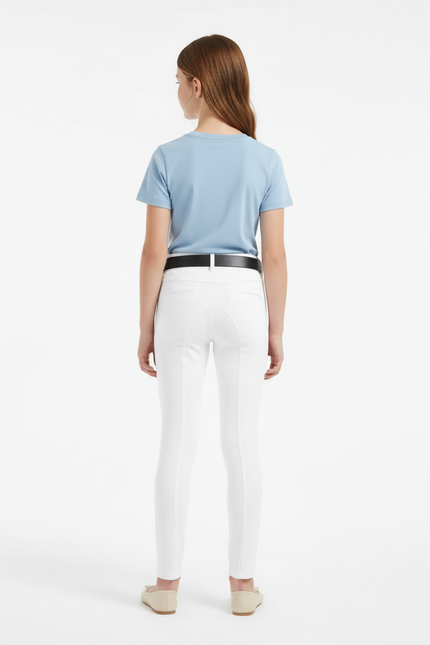 Pantalon Blanc Équestre Slim Confortable Fille - Polyester - vue 2
