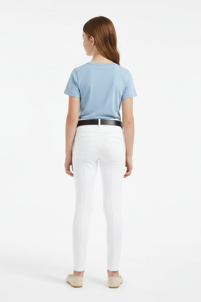 Pantalon Blanc Équestre Slim Confortable Fille - Polyester - vue 2