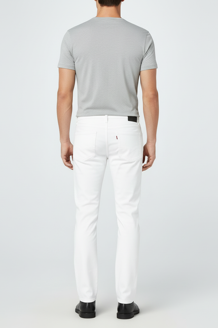 Pantalon Blanc Homme Droit Classique Décontracté Coton - vue 2