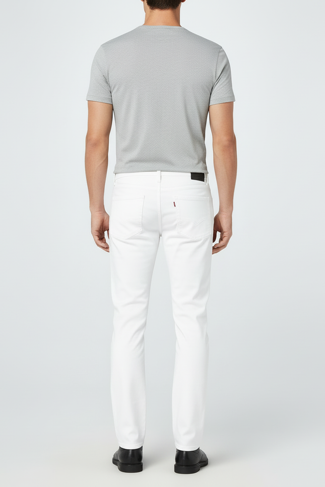 Pantalon Blanc Homme Droit Classique Décontracté Coton - vue 2