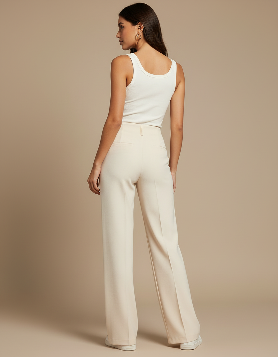 Pantalon A Pont Blanc - Gabardine - vue 2