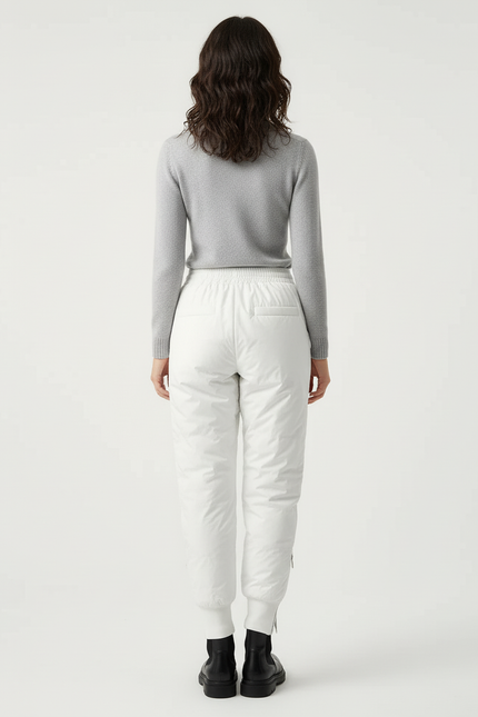 Pantalon Blanc Matelassé Hiver Chaud Décontracté Épais Neige - Polyester - vue 2