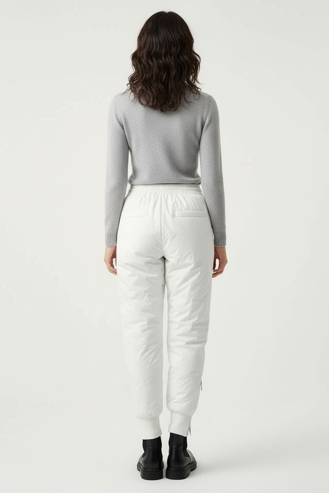 Pantalon Blanc Matelassé Hiver Chaud Décontracté Épais Neige - Polyester - vue 2
