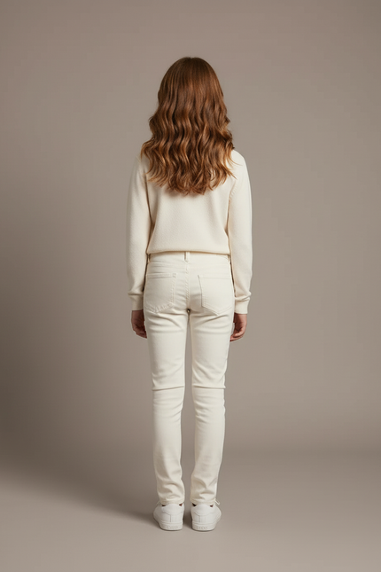Pantalon Blanc Jeans Enfant Slim Moto Matelassé - vue 2