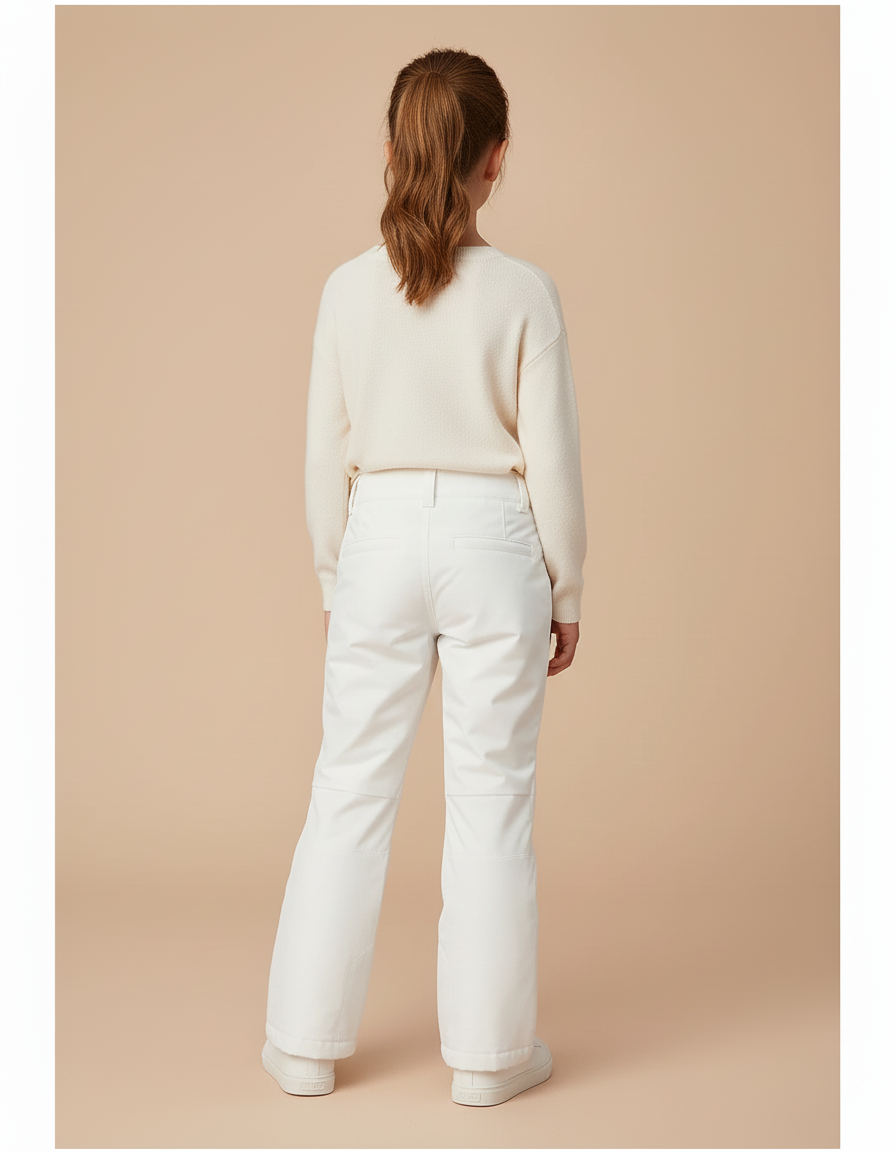 Pantalon Blanc Ski Enfant Imperméable Hiver Neige - Polyester - vue 2