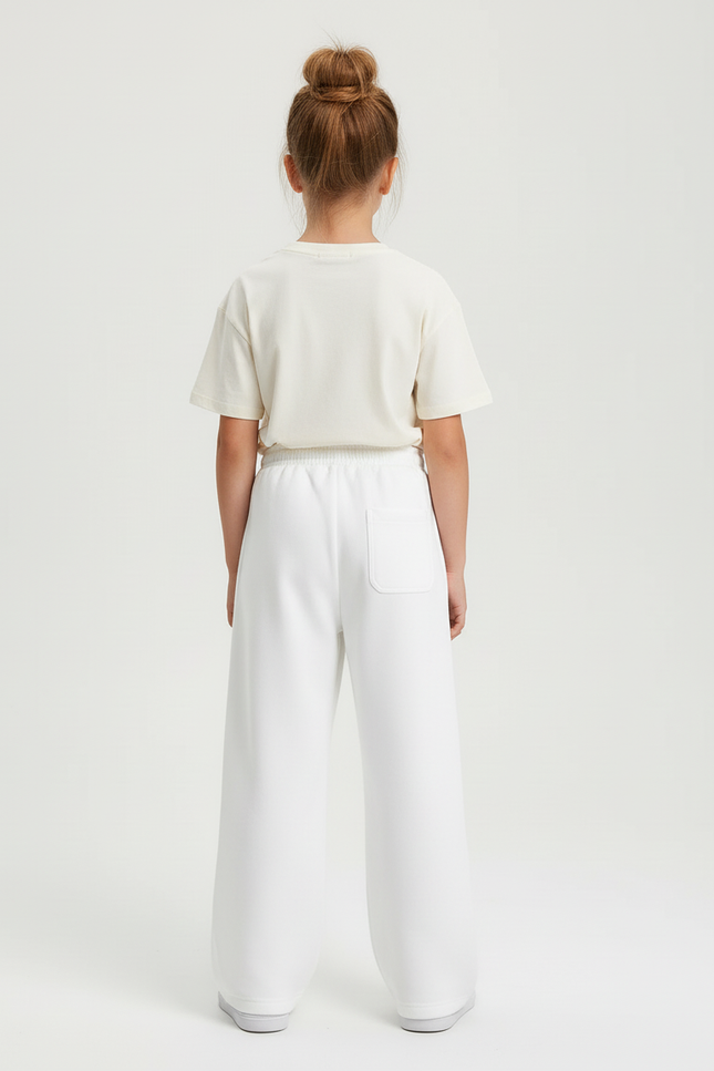 Pantalon Blanc Imprimé Graphique Décontracté Ample - Molleton - vue 2