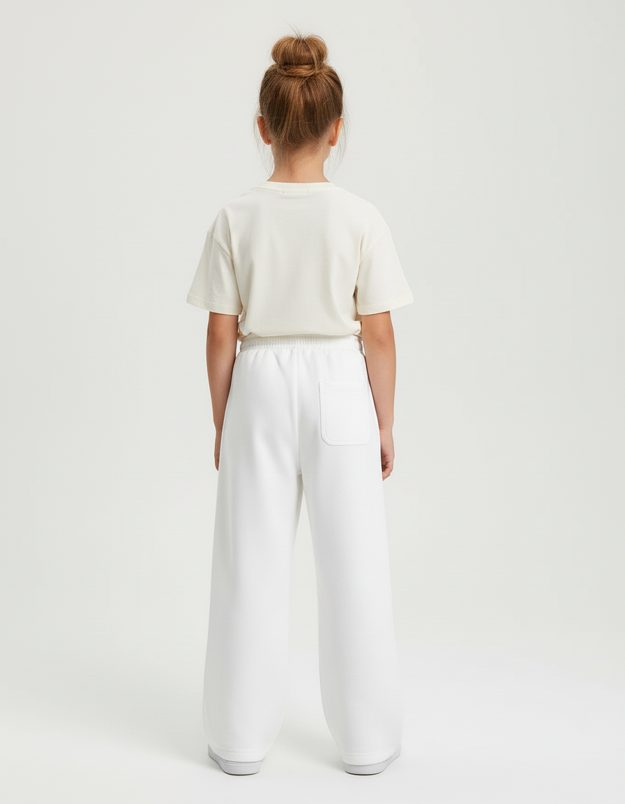 Pantalon Blanc Imprimé Graphique Décontracté Ample - Molleton - vue 2