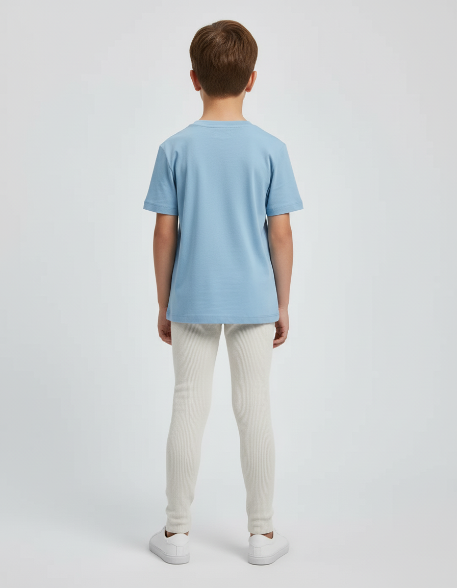 Pantalon Blanc Côtelé Slim Enfant Confortable - Beige Maille - vue 2