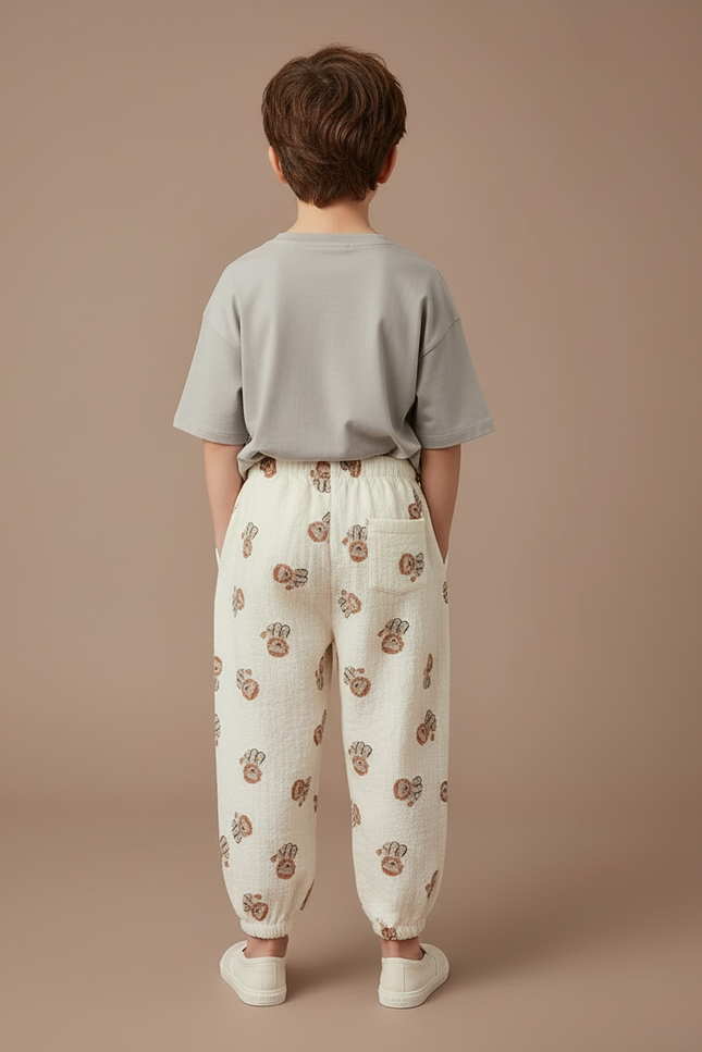 Pantalon Lin Blanc Garcon - vue 2