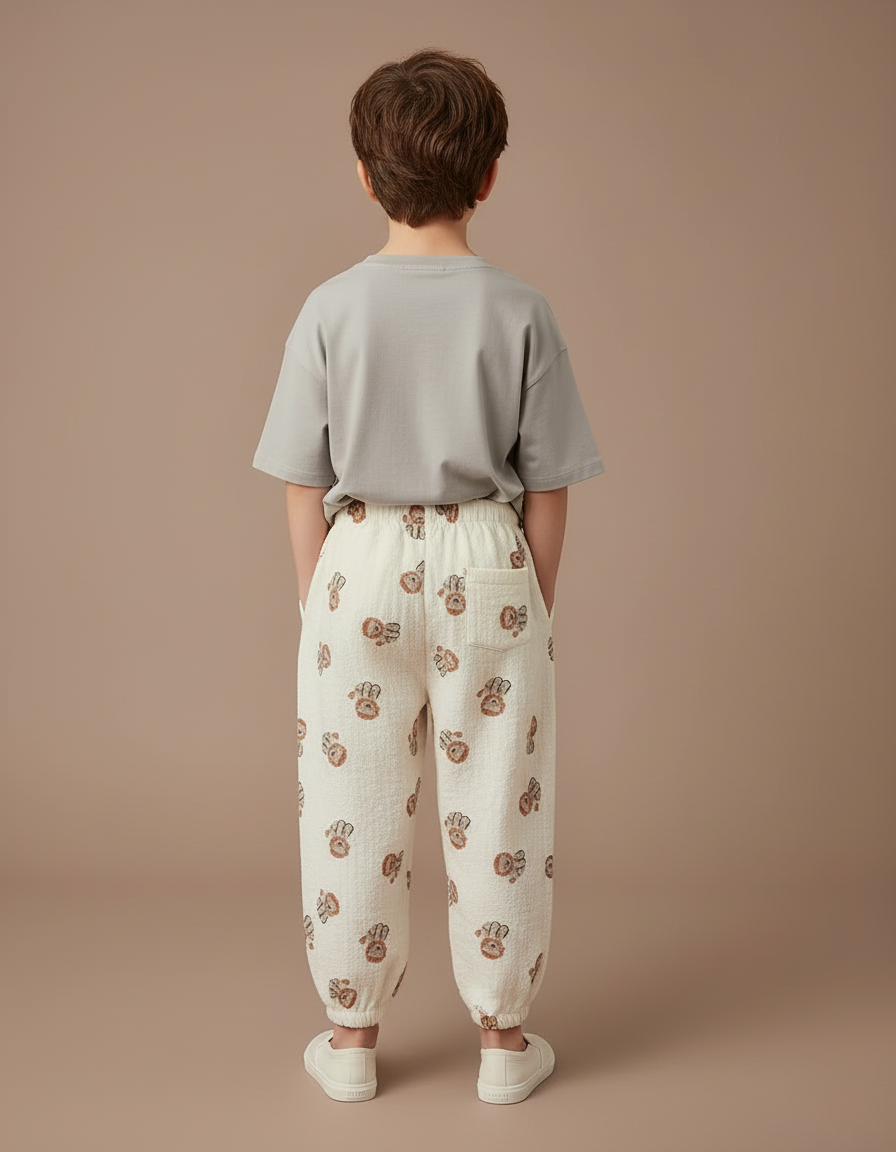 Pantalon Lin Blanc Garcon - vue 2