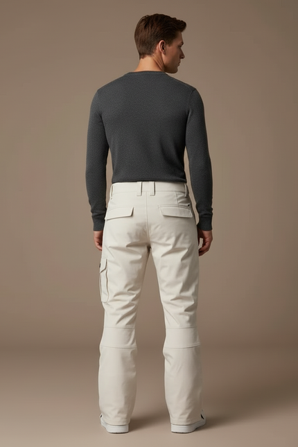 Pantalon Blanc Ski Homme Imperméable Coupe-vent Neige - Beige Polyester - vue 2