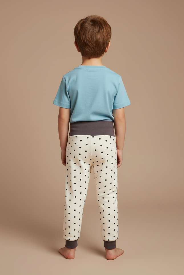 Pantalon Blanc Polka Dot Molletonné Confortable Enfant - vue 2