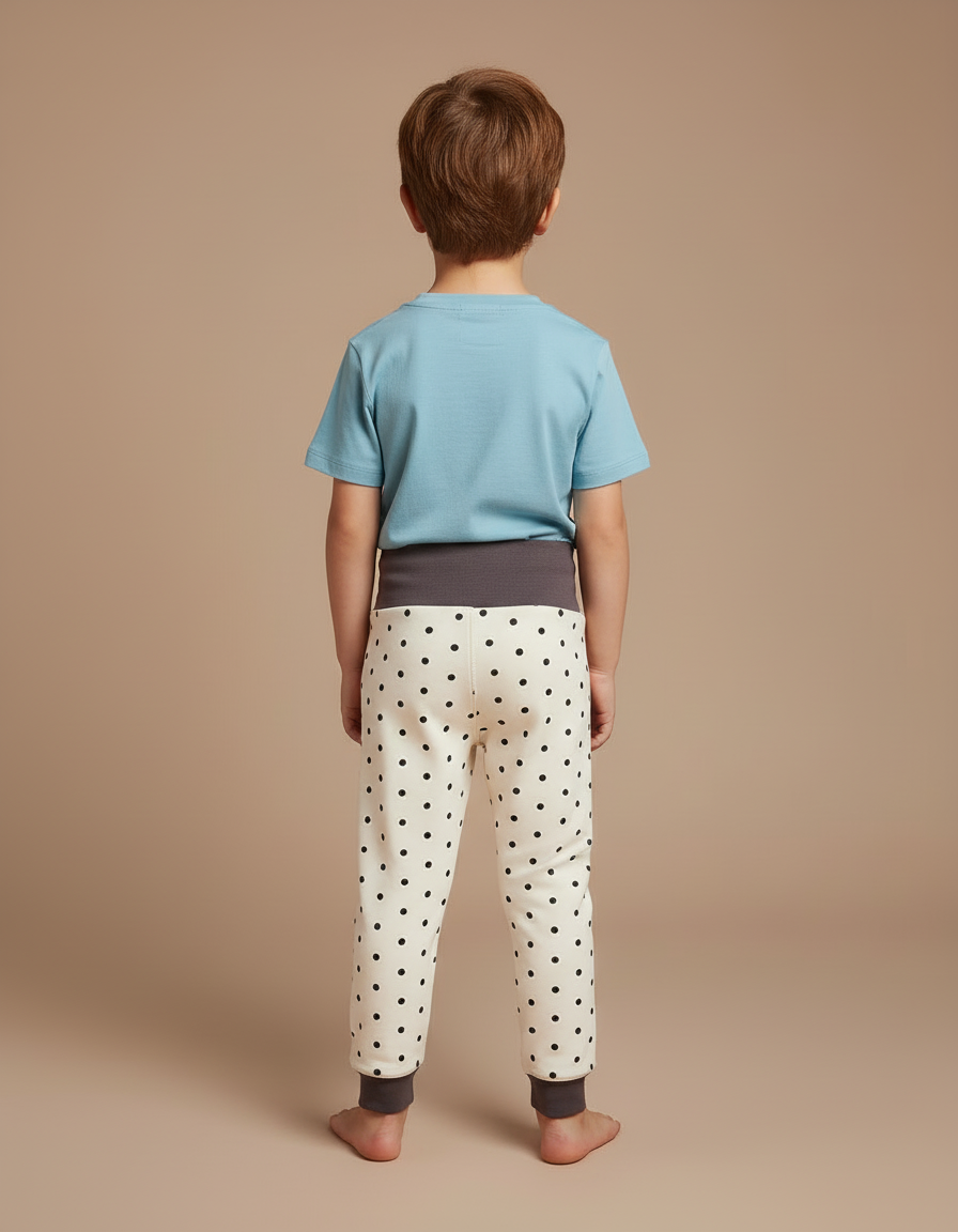 Pantalon Blanc Polka Dot Molletonné Confortable Enfant - vue 2