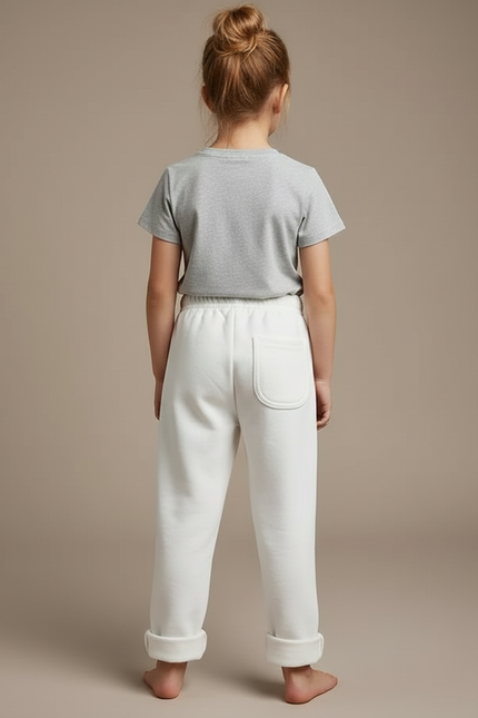 Pantalon Blanc Bebe Fille - Molleton - vue 2