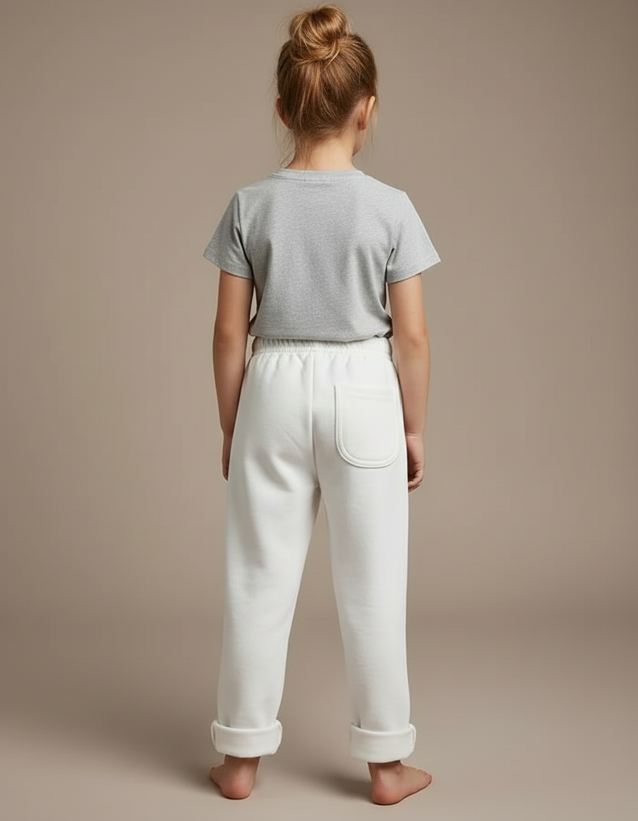 Pantalon Blanc Bebe Fille - Molleton - vue 2