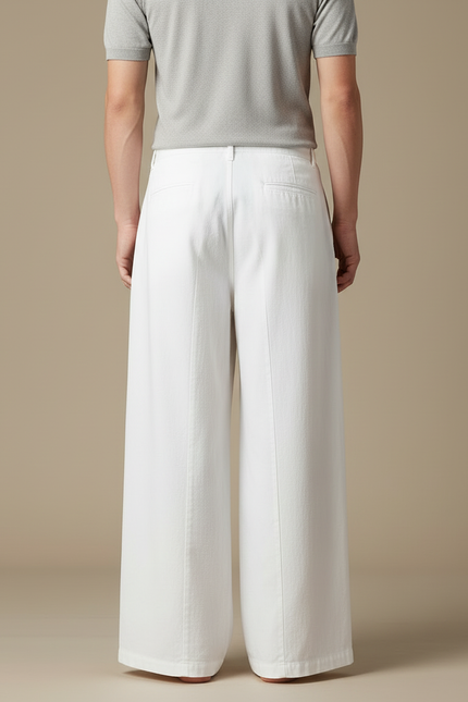 Pantalon Fluide Blanc Grande Taille - Coton - vue 2