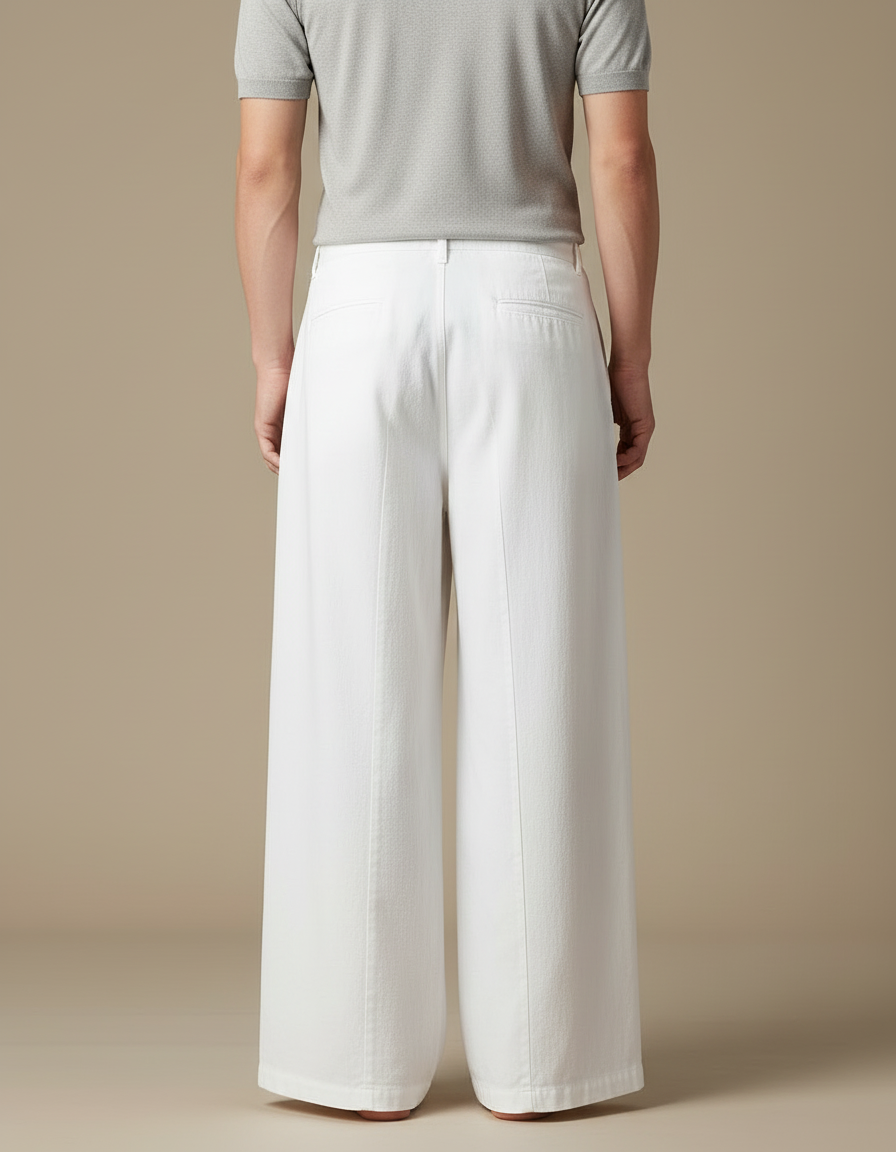 Pantalon Fluide Blanc Grande Taille - Coton - vue 2