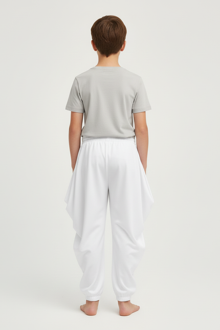 Pantalon Blanc Ample Fluide Confortable Unisexe - Molleton - vue 2