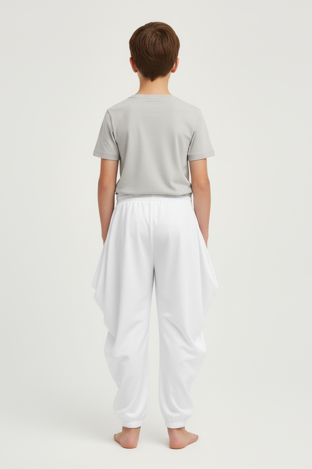 Pantalon Blanc Ample Fluide Confortable Unisexe - Molleton - vue 2