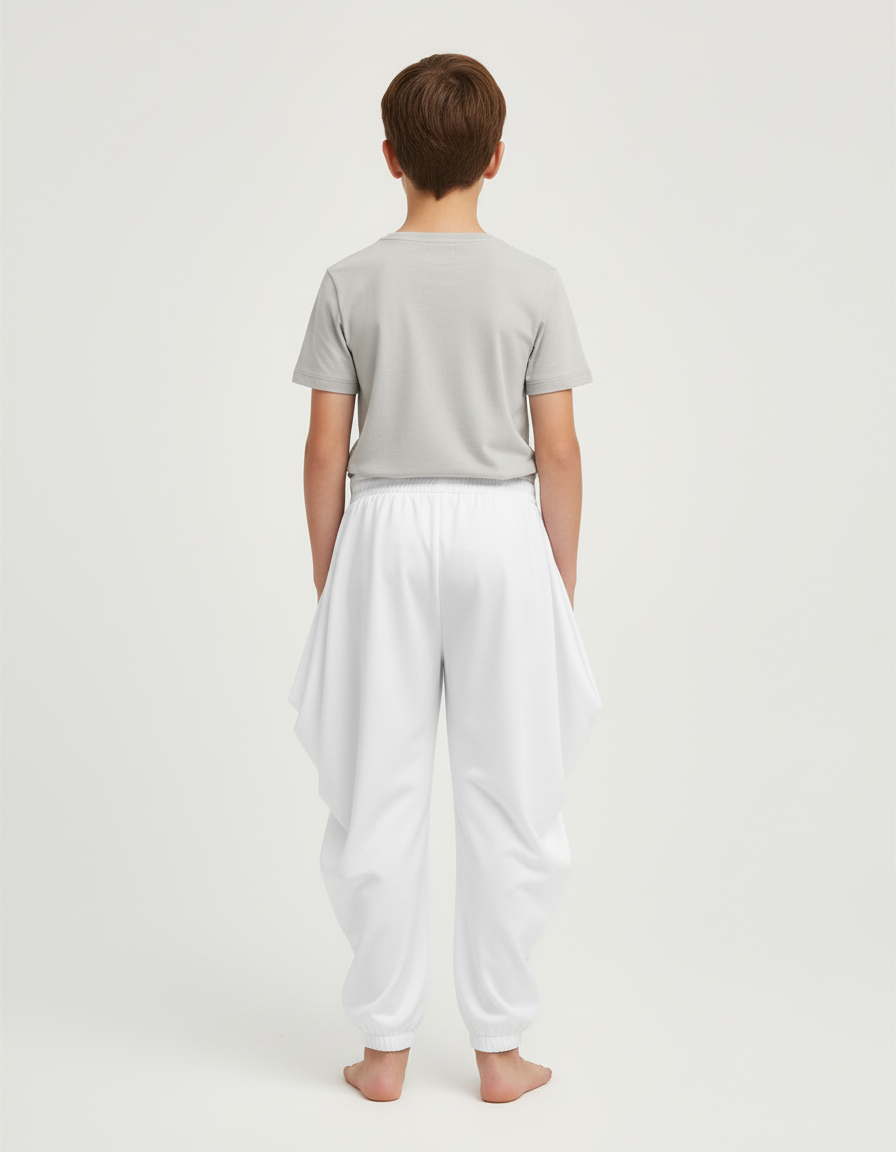 Pantalon Blanc Ample Fluide Confortable Unisexe - Molleton - vue 2