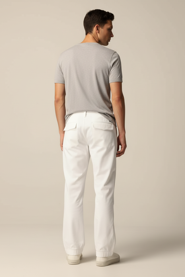 Pantalon Blanc Cargo Décontracté Homme Coton - vue 2