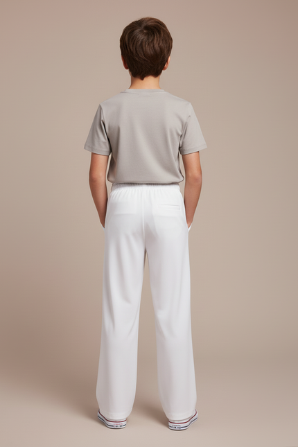 Pantalon Blanc Ample Fluide Garçon Décontracté - Polyester - vue 2