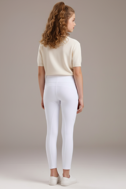 Pantalon Blanc Équestre Enfant Tricoté Silicone - Polyester - vue 2