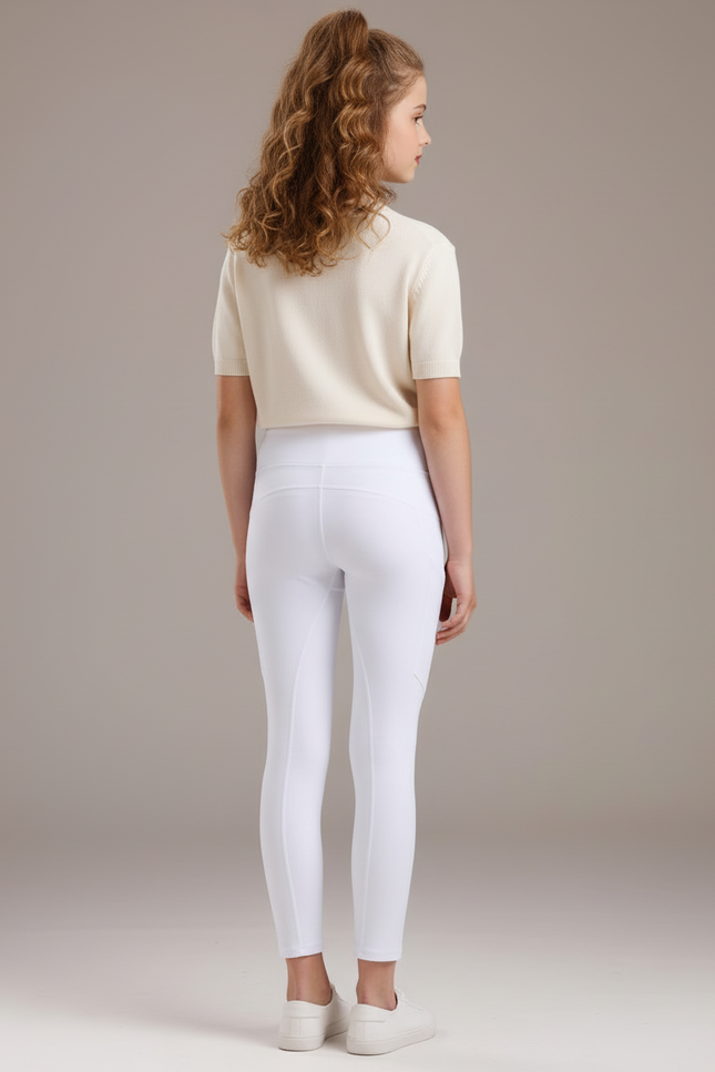 Pantalon Blanc Équestre Enfant Tricoté Silicone - Polyester - vue 2