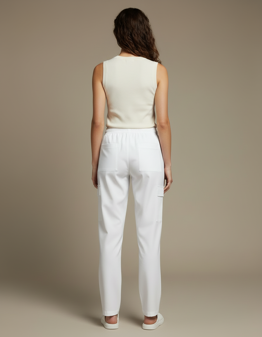 Pantalon Blanc Medical Femme - Polyester - vue 2