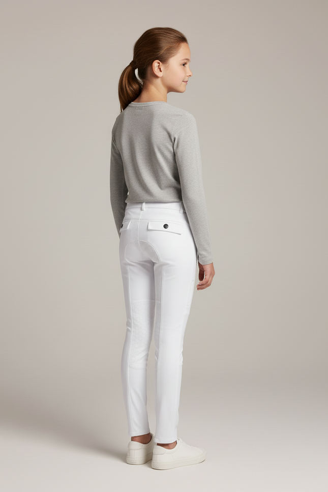 Pantalon Blanc Équestre Enfant Silicone Ajusté - Polyester - vue 2