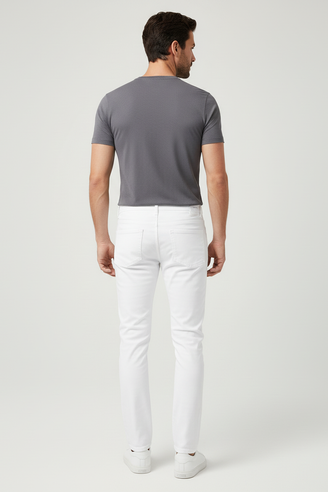 Pantalon Blanc Stretch - Coton - vue 2