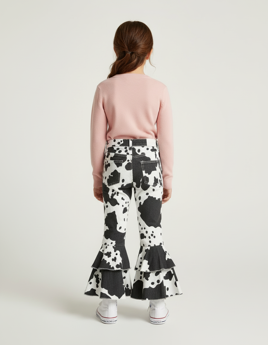 Pantalon Imprimé Noir Et Blanc - Jean - vue 2