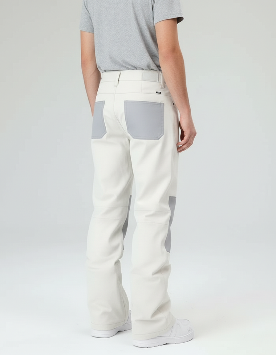 Pantalon Blanc Ski Imperméable Coupe-vent Neige Homme Femme - Polyester - vue 2